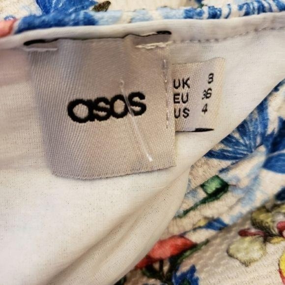 Asos floral double layer style tee shirt top with sheer panel US size 4 - Picture 4 of 5